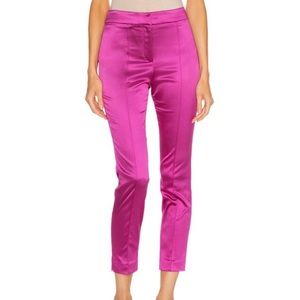 veronica beard satin lago pant in pink